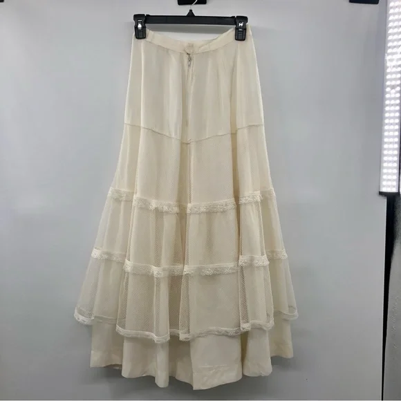 Vintage Wedding Dress Skirt Slip Womens S? Used Cream - Picture 4 of 14